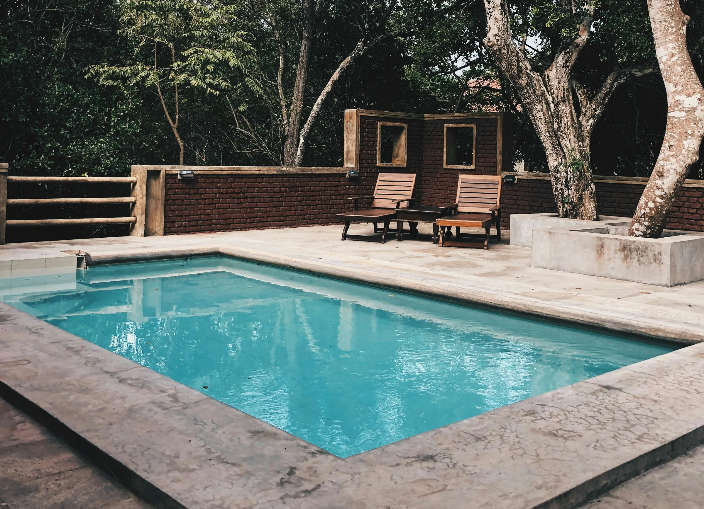 Compact modern inground pool and patio